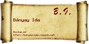 Bányay Ida névjegykártya
