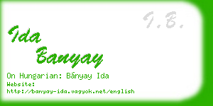 ida banyay business card